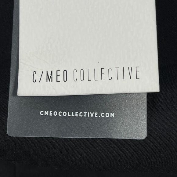 C/MEO Collective Flared Pants Womens Medium Black Cotton Ruffle Trim Cropped - Picture 11 of 16